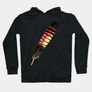 Watercolor Red-tailed cockatoo feathers painting Hoodie